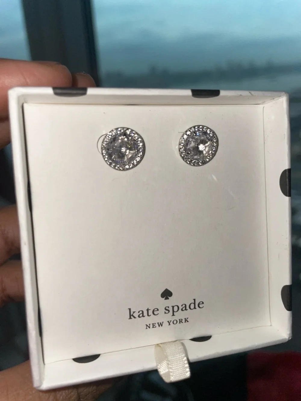 Kate Spade Clear Crystal Halo Stud Earrings - Picture 6 of 7